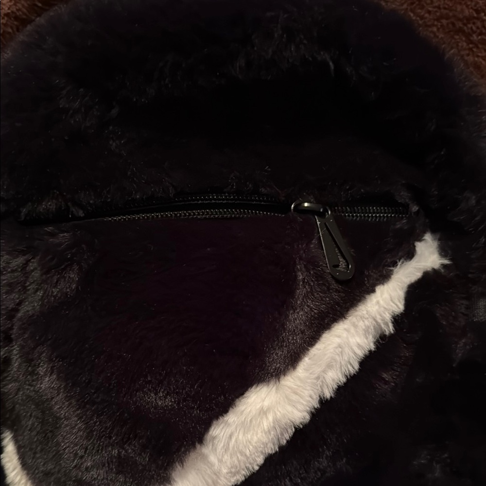 Nike Faux Fur Backpack in Black and White - Picture 4 of 4